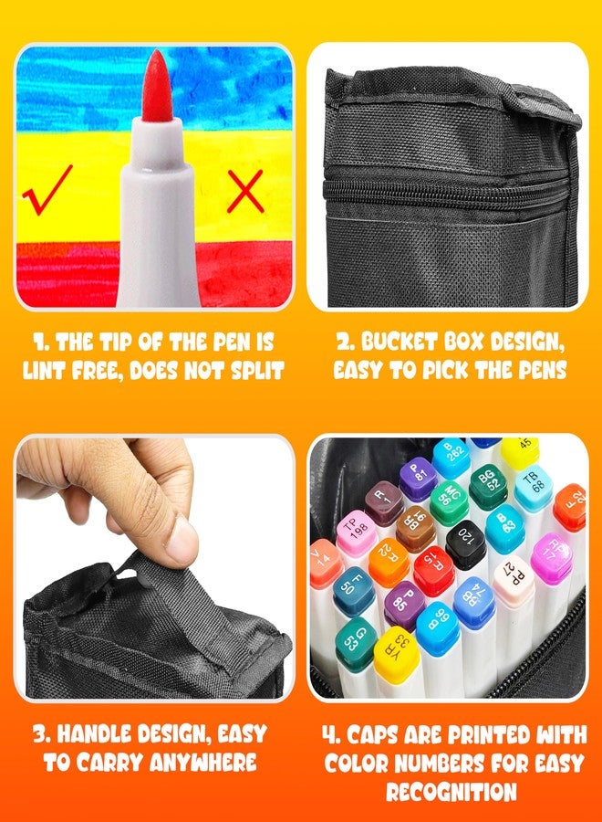 في جراسب قلم رسم VGRASSP ذو رأسين (قلم تحديد) مع حقيبة حمل للأطفال والكبار - مجموعة ألعاب مثالية للتلوين والرسم والتخطيط وصنع البطاقات والتوضيح (حقيبة تحتوي على 24 قطعة) - Image 4